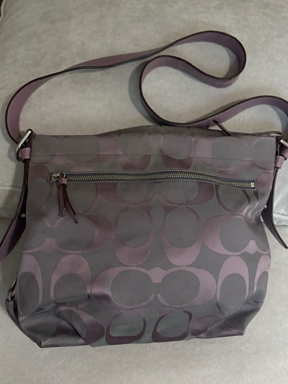 Coach Purple Signature Jacquard Crossbody Bag